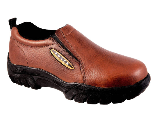 Roper Womens Performance Slip On Bay Brown Tumbled Leather - Roper