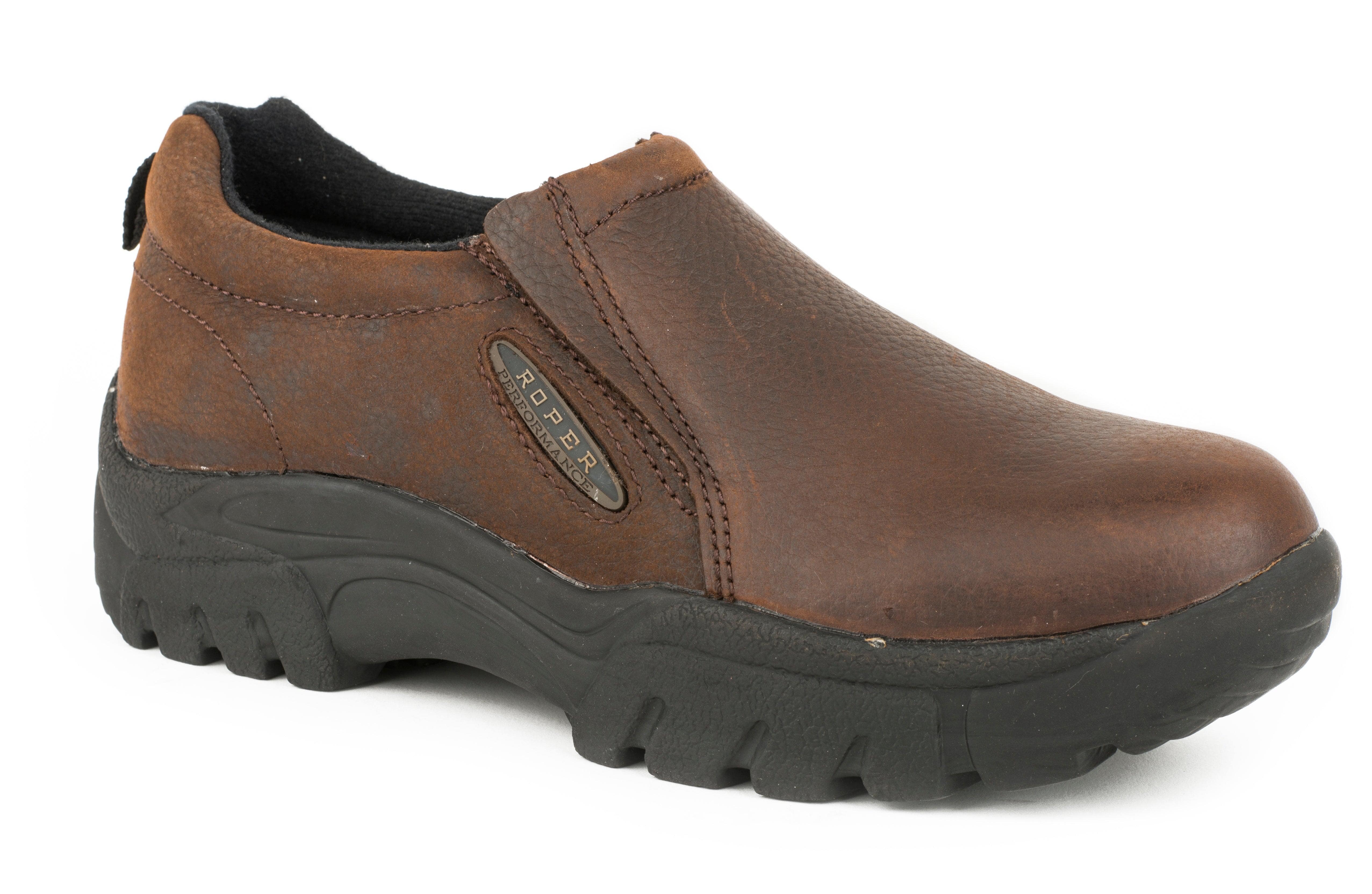 Roper Womens Performance Slip On Dark Brown Leather - Roper