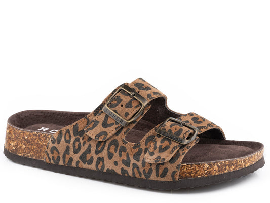 Roper Womens Tan Leopard Suede - Roper
