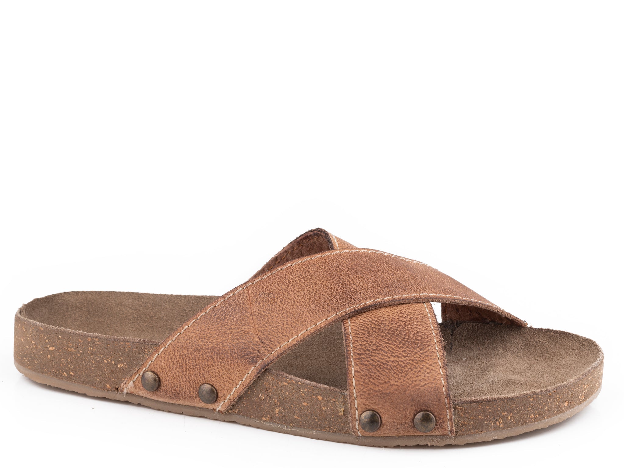 Roper Womens Tan Burnished Leather Shoe