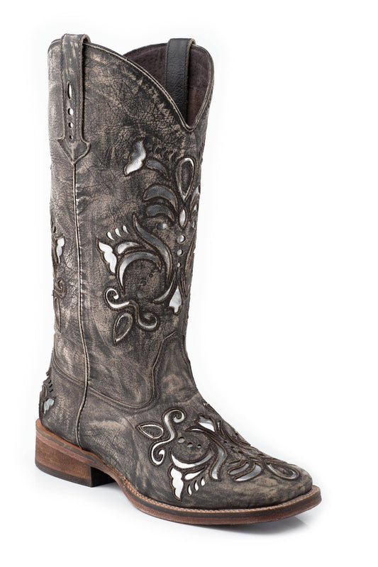 Roper Womens 12 In Leather Boot With Underay On Vamp And Shaft - Roper