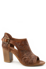 Roper Womens Tan Floral Tooled Leather - Roper