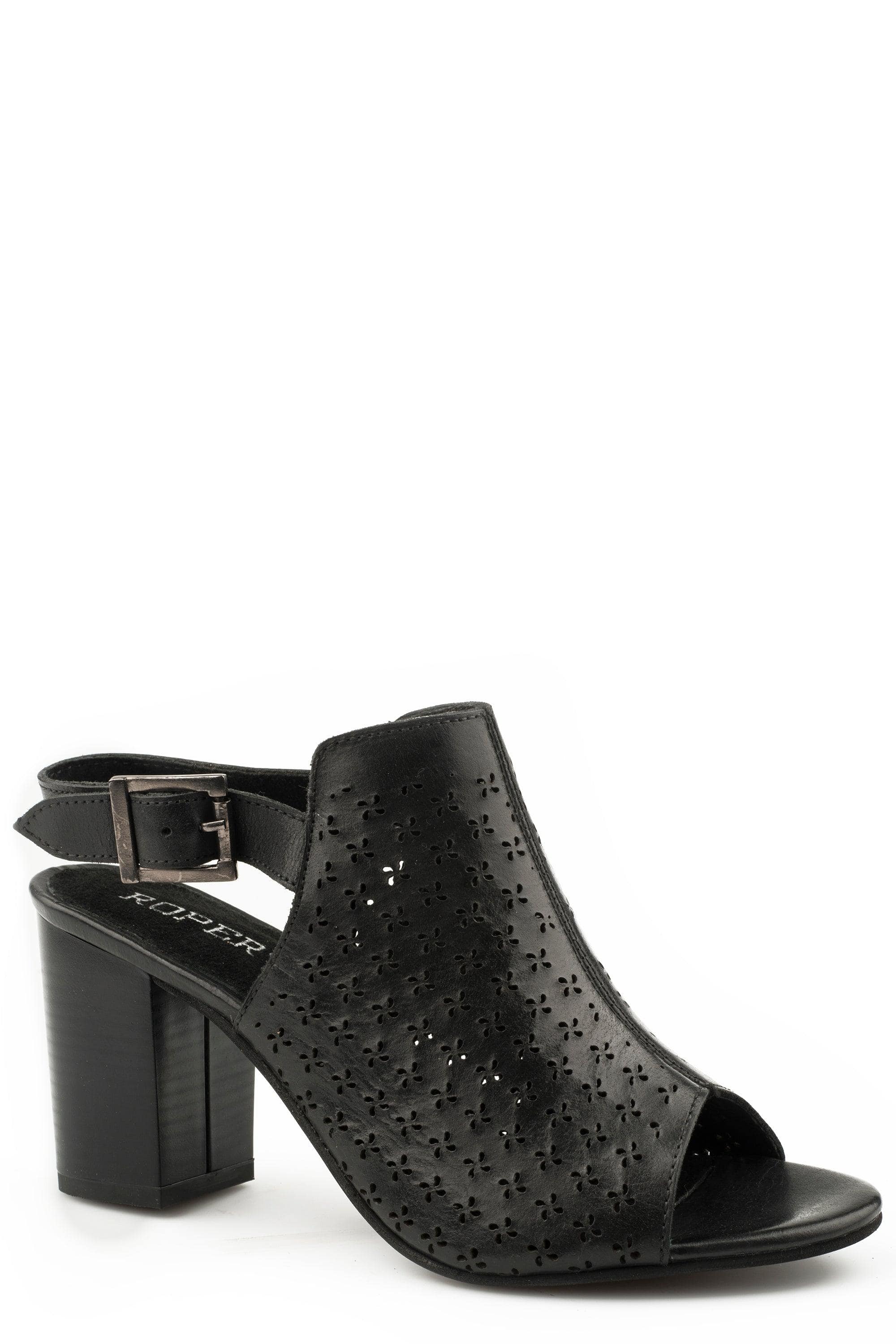 Roper Womens Black Laser Cut Out Design - Roper