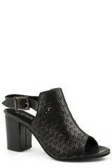 Roper Womens Black Laser Cut Out Design - Roper