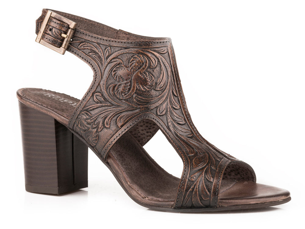 Roper Womens Brown Floral Tooled Leather - Roper