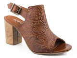 Roper Womens Tan Floral Embossed Leather - Roper