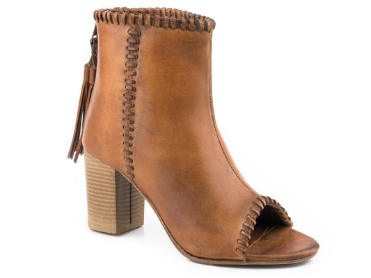 Roper Womens Burhished Tan Leather Sandal - Roper