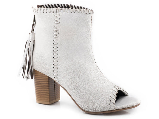 Roper Womens White Vintage Leather Sandal - Roper