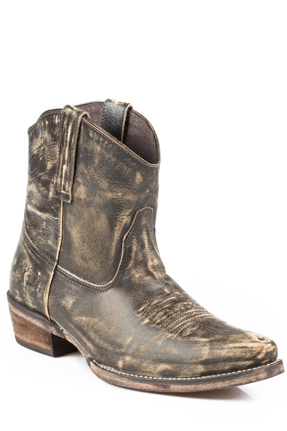 Roper Womens Leather Ankle Boot Sanded Brown - Roper