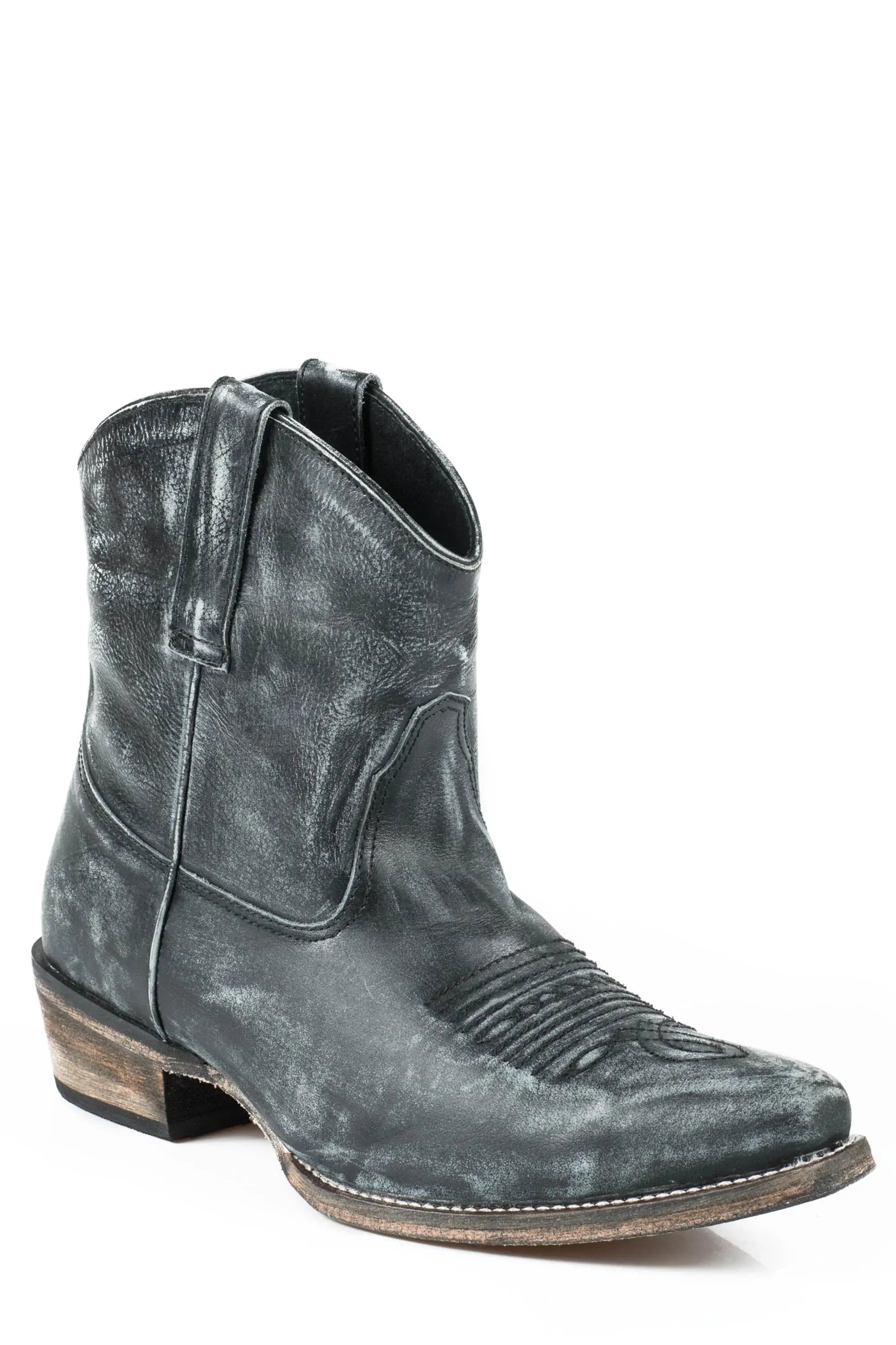 Roper Womens Leather Ankle Boot Sanded Black - Roper - Flyclothing LLC