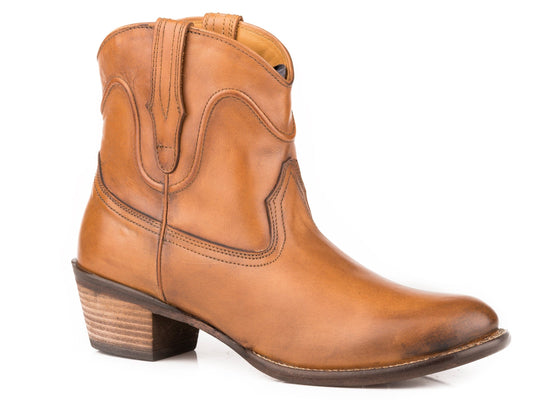 Roper Womens Soft Tan Burnished Leather - Roper