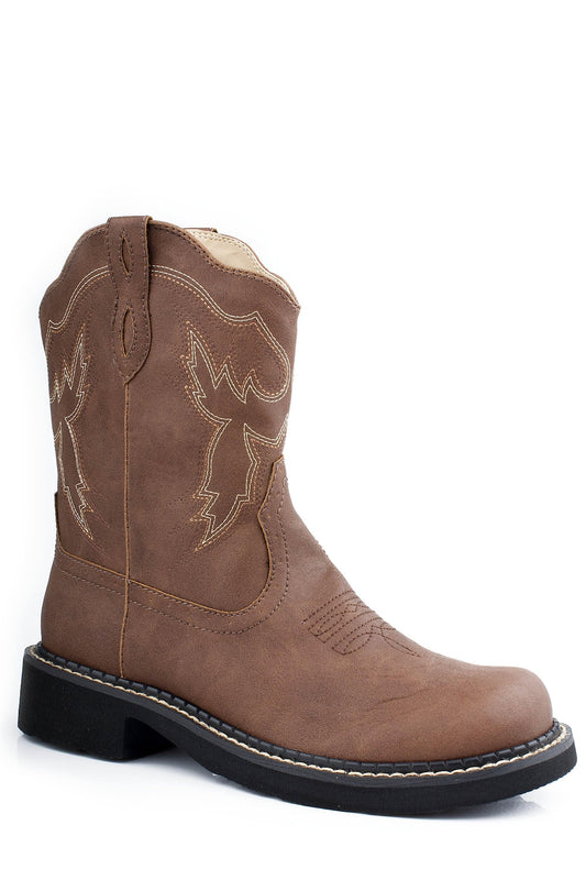 Roper Womens Chunk Rider Boot Brown Faux Leather - Roper