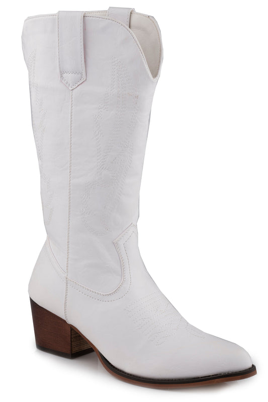 Roper Womens White Smooth Faux Leather