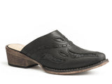 ROPER WOMENS SNIP TOE BLACK OPEN BACK MULE - Roper