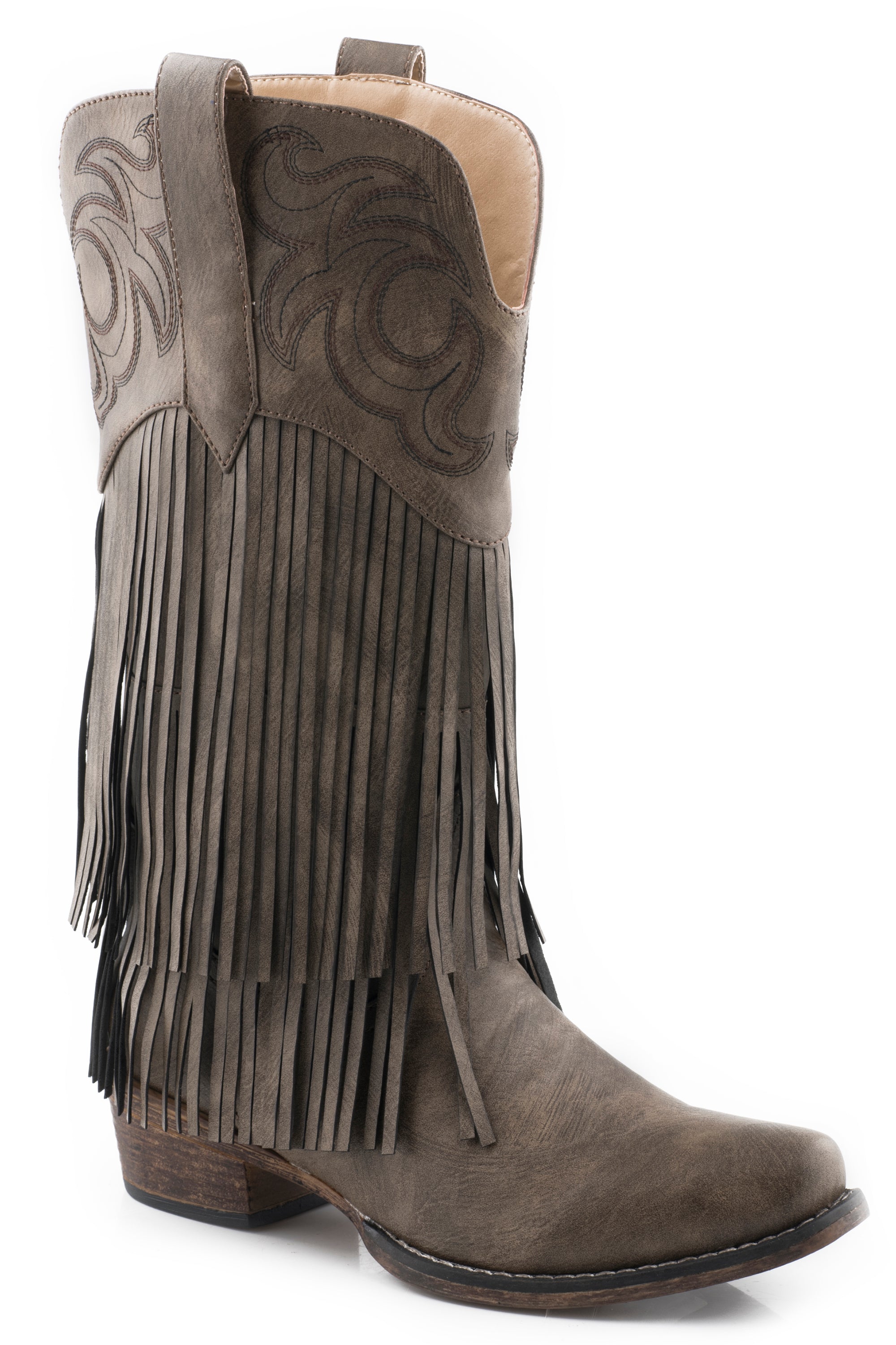 Roper Womens Brown Smooth Fringe Boot
