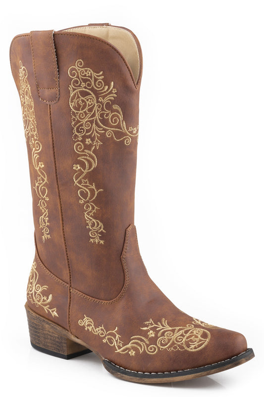 Roper Womens Vintage Tan Vamp And Shaft Boot