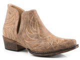 Roper Womens Snip Toe Tan Faux Leather - Roper