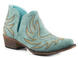 Roper Womens Snip Toe Blue Faux Leather Ankle Boot - Roper