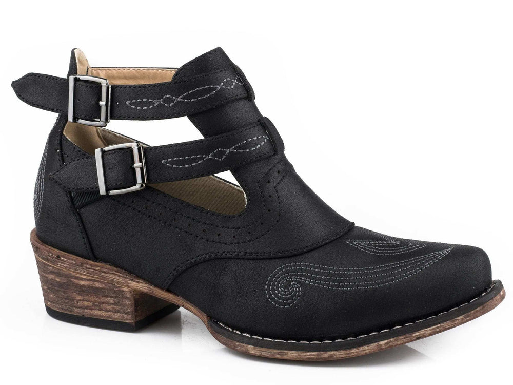 Roper Womens All Over Vintage Black Shorty Boot - Roper - Flyclothing LLC