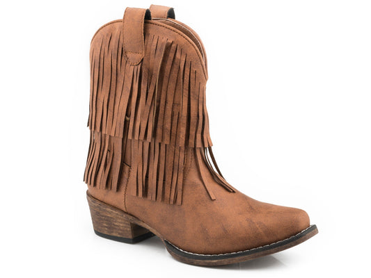 Roper Womens Tan Vintage Faux Leather Boot - Roper