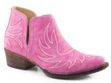 Roper Womens Snip Toe Pink Faux Leather Boot - Roper