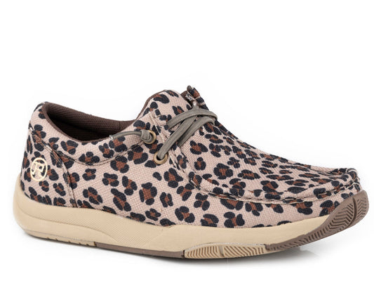Roper Womens Leopard Heavy Canvas Upper Shoe - Roper