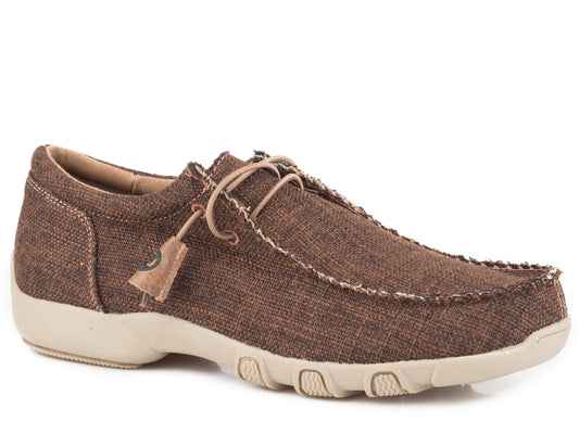 Roper Womens Brown Tweed Fabric Chukka With Two Eyelets  Elastic Laces - Roper