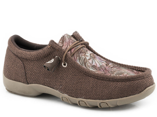 Roper Womens Brown Canvas With Embossed Vamp