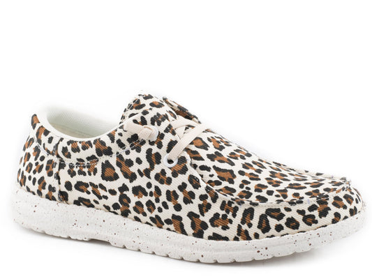 Roper Womens Creme Leopard Canvas Upper - Roper