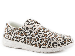 Roper Womens Creme Leopard Canvas Upper - Roper