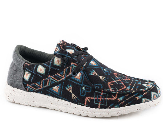 Roper Womens Black Aztec Fabric Upper - Roper - Flyclothing LLC
