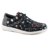 Roper Womens Black Aztec Fabric Upper - Roper