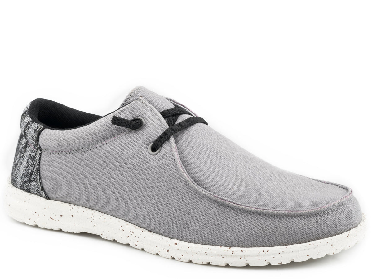 Roper Womens Grey Canvas With Multi Colored Heel