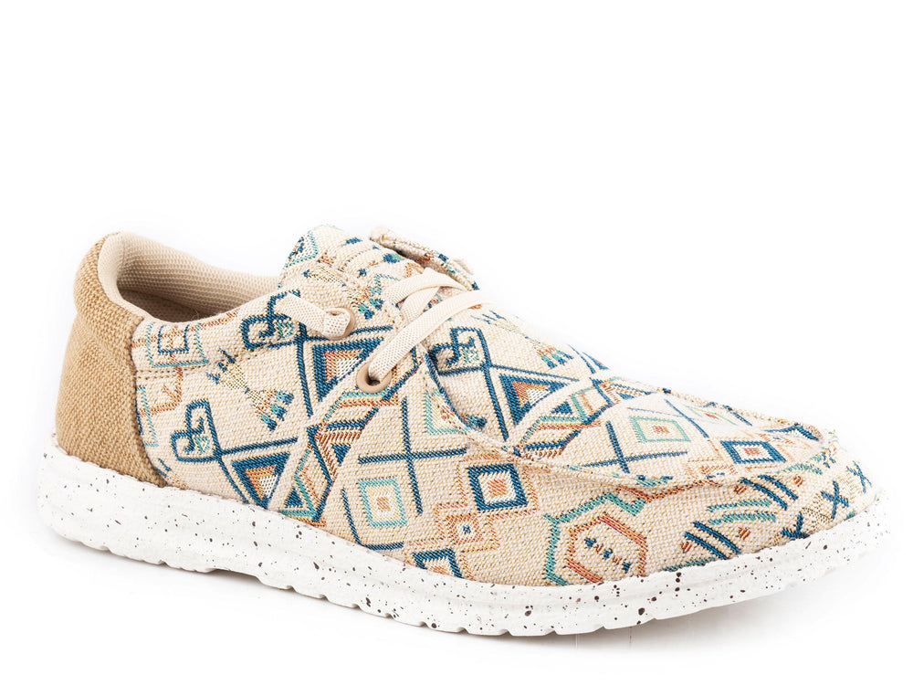 Roper Womens Tan Aztec Fabric Upper - Roper