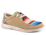 Roper Womens Tan Canvas With Serape And Leopard - Roper