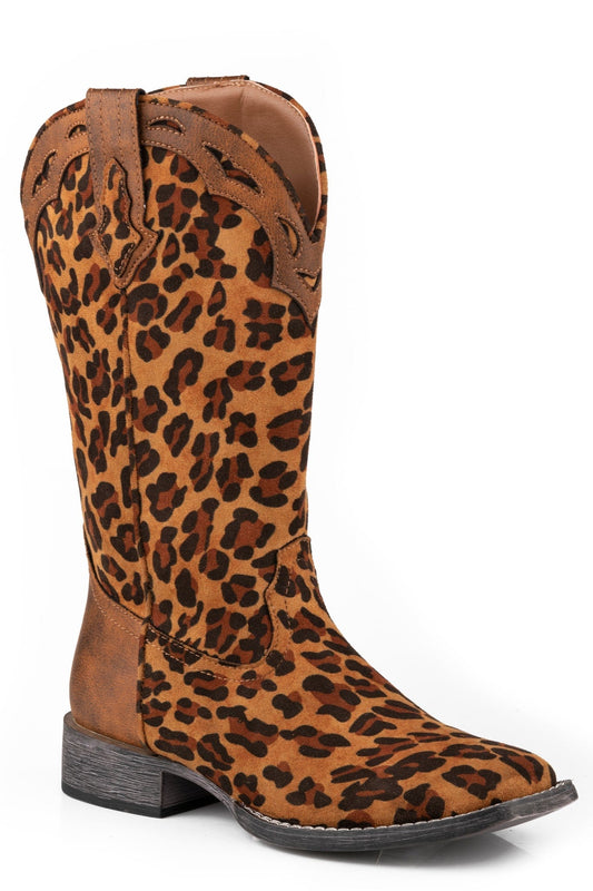 Roper Womens Brown Leopard Faux Leather Boot - Roper