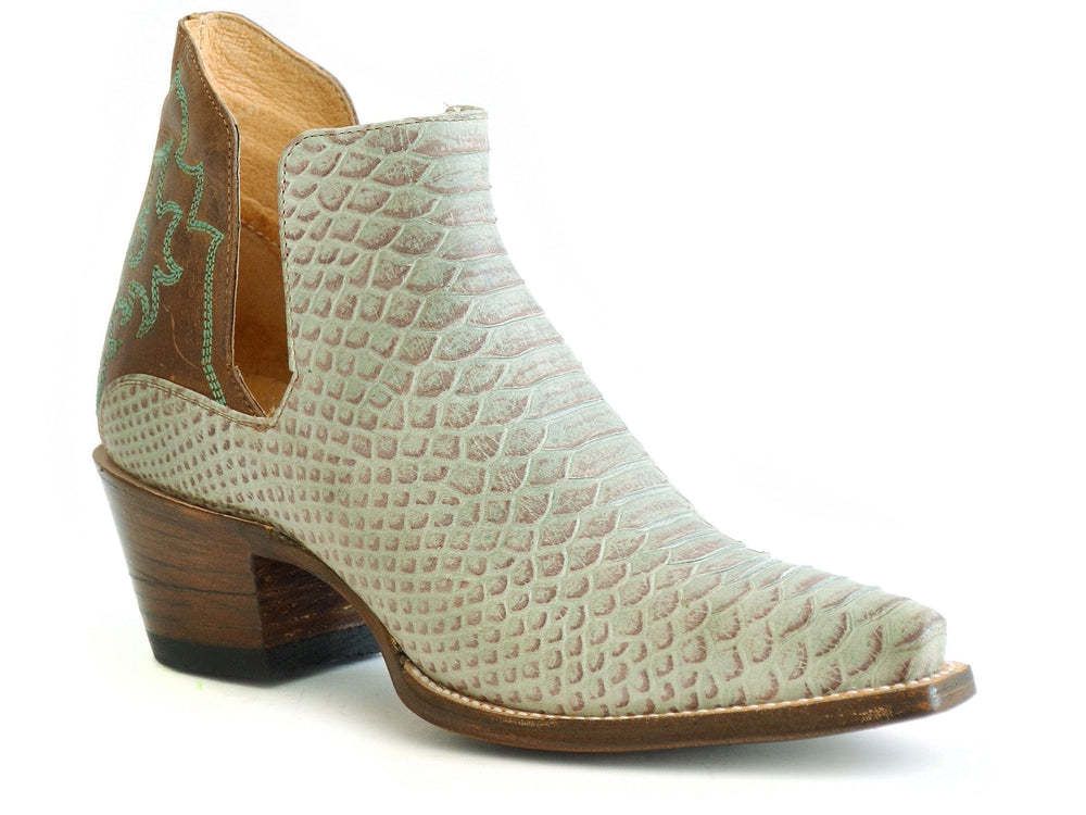 Roper Womens Embossed Turquoise Python Vamp - Roper