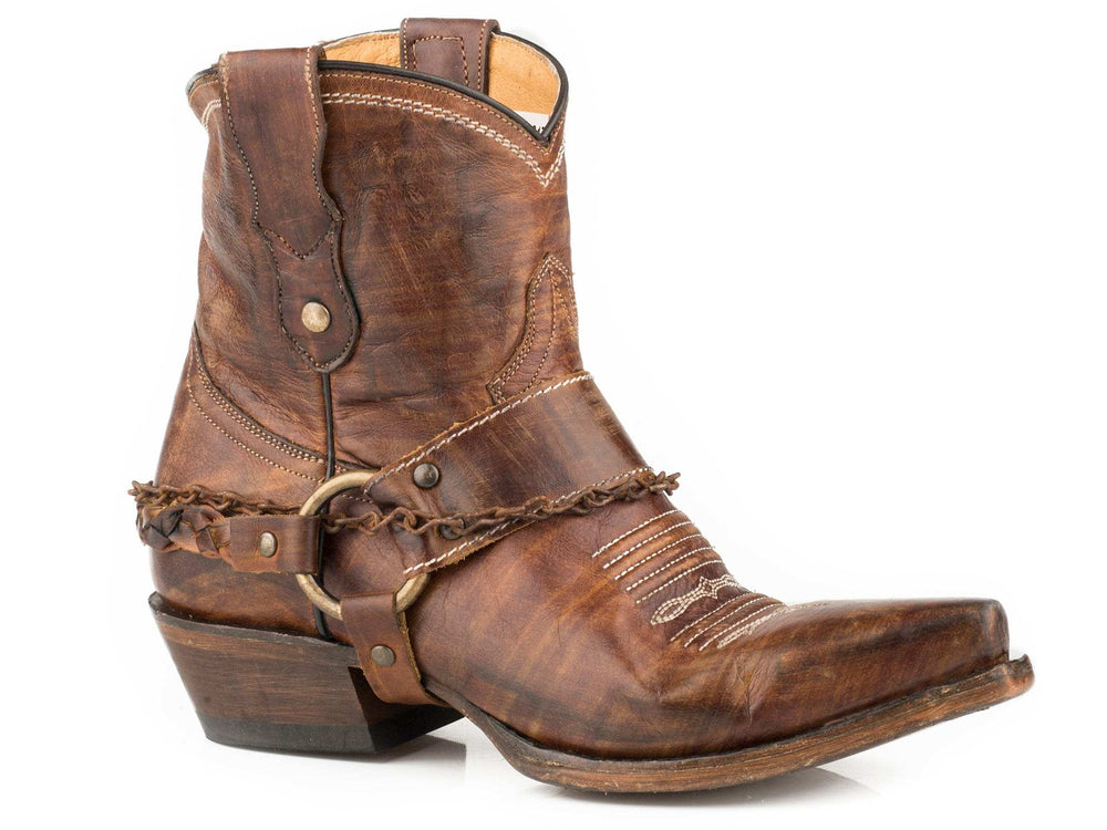 Roper Womens Vintage Brown Leather Vamp And Shaft - Roper
