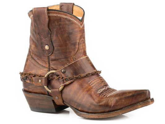 Roper Womens Vintage Brown Leather Vamp And Shaft - Roper