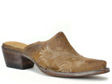 Roper Womens Vintage Brown Leather Mule With Embroidery - Roper