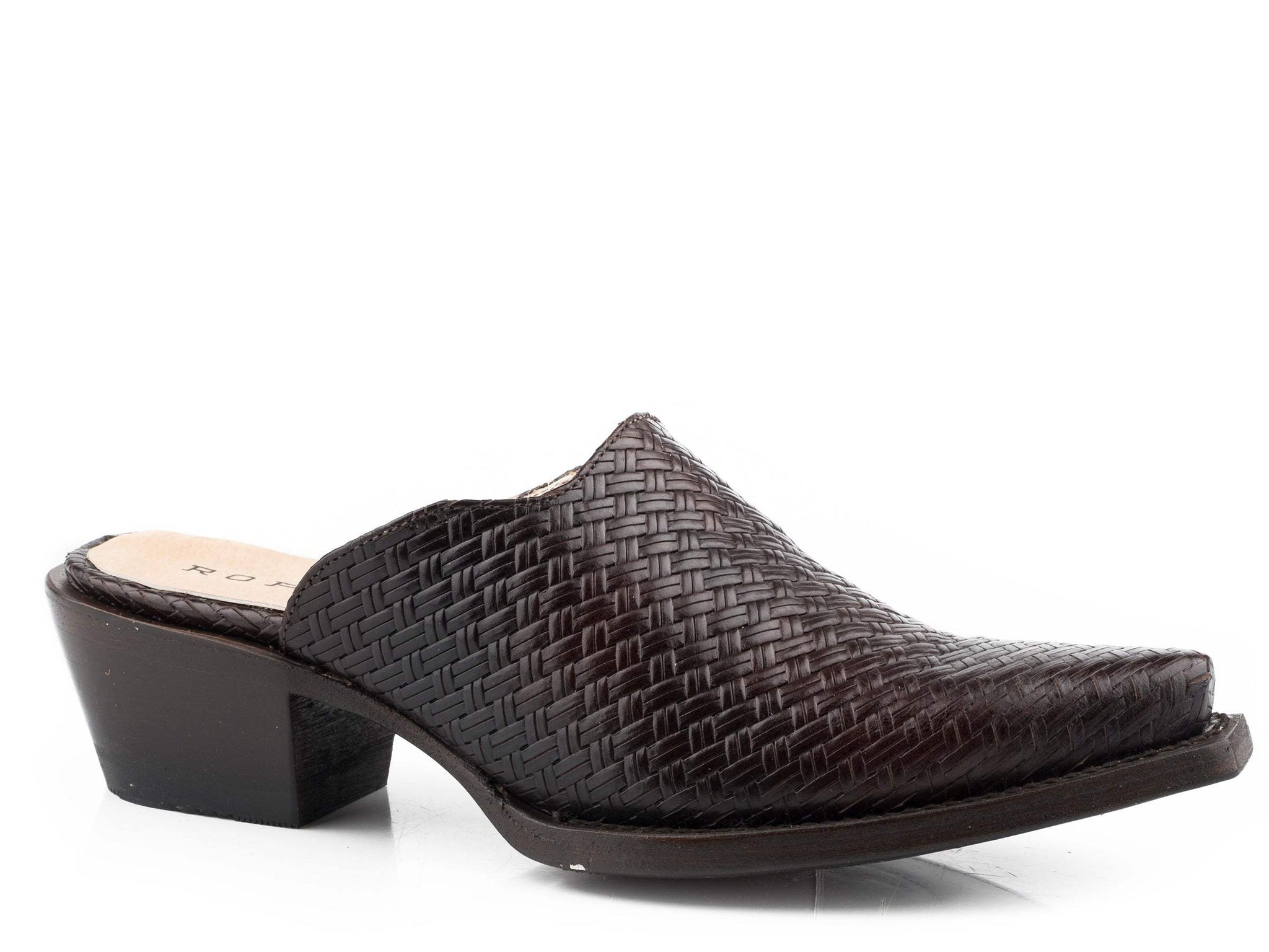 Roper Womens Embossed Brown Basketweave Leather - Roper - Flyclothing LLC