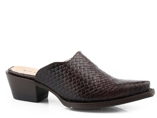 Roper Womens Embossed Brown Basketweave Leather - Roper - Flyclothing LLC