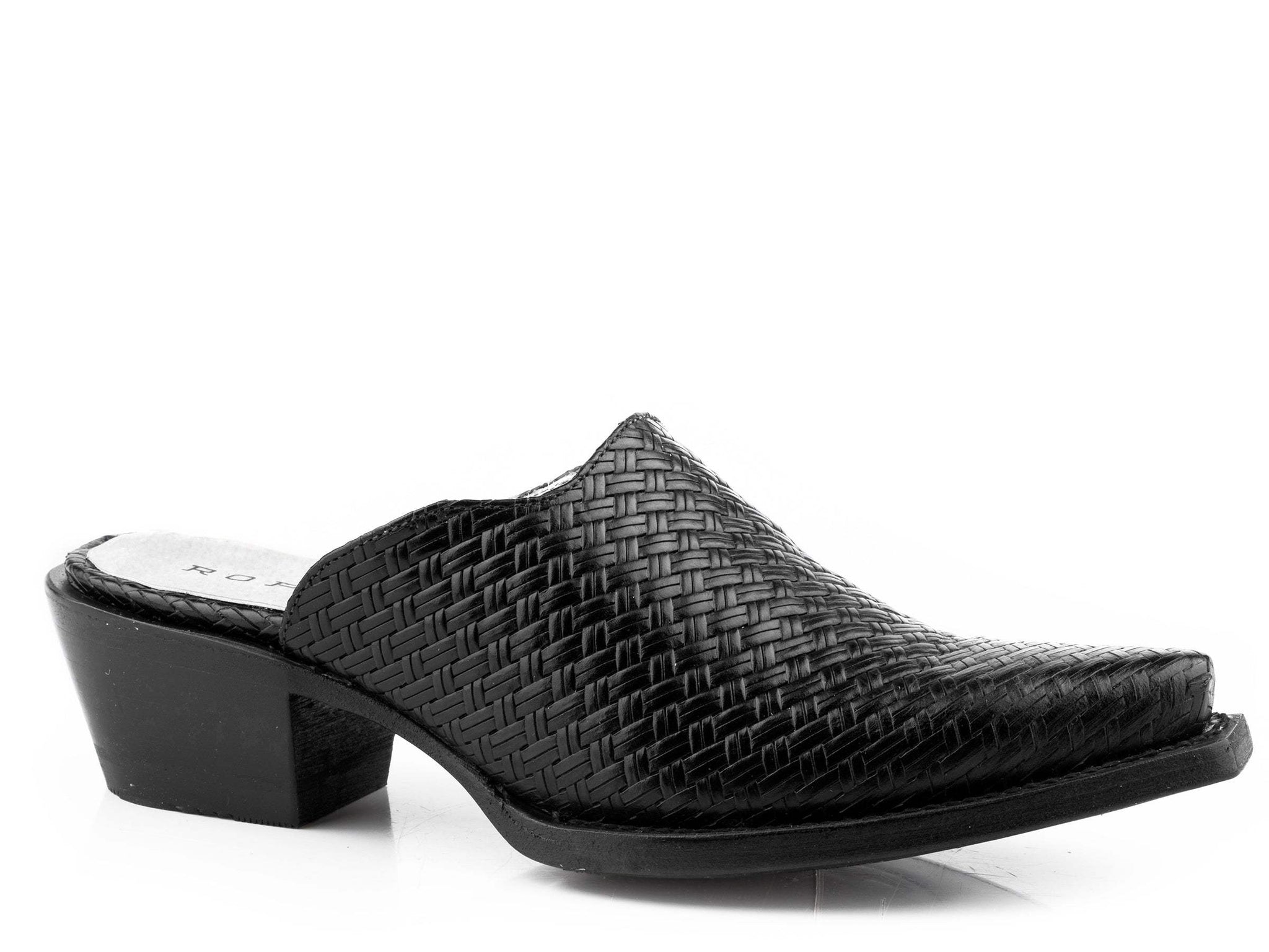Roper Womens Embossed Black Basketweave Leather - Roper - Flyclothing LLC