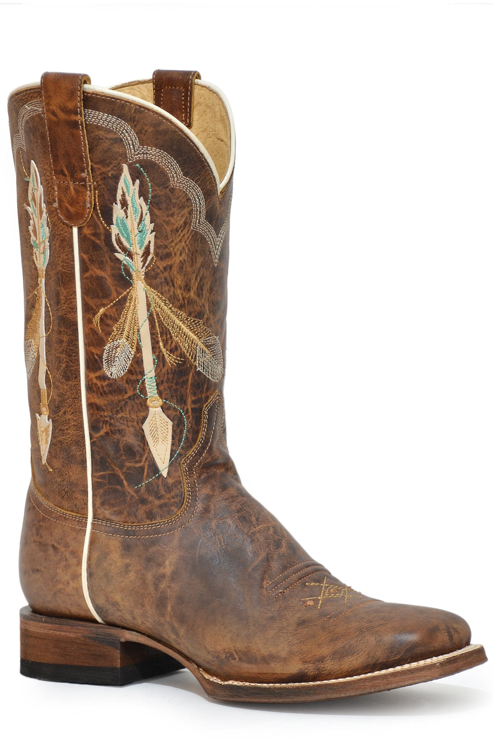 Roper Womens Waxy Brown Leather Vamp And Shaft - Roper