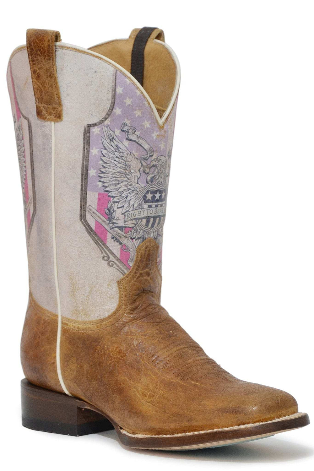 Roper Womens Waxy Tan Leather Vamp Boot - Roper