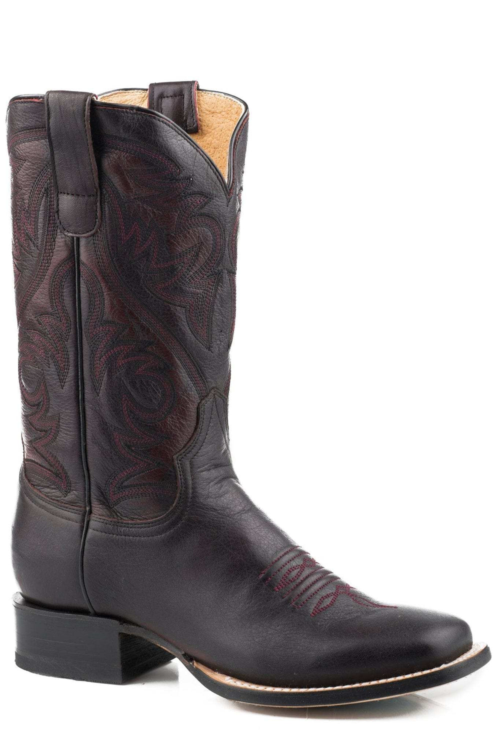 Roper Womens Black And Wine Brushoff Leather Vamp And Shaft - Roper