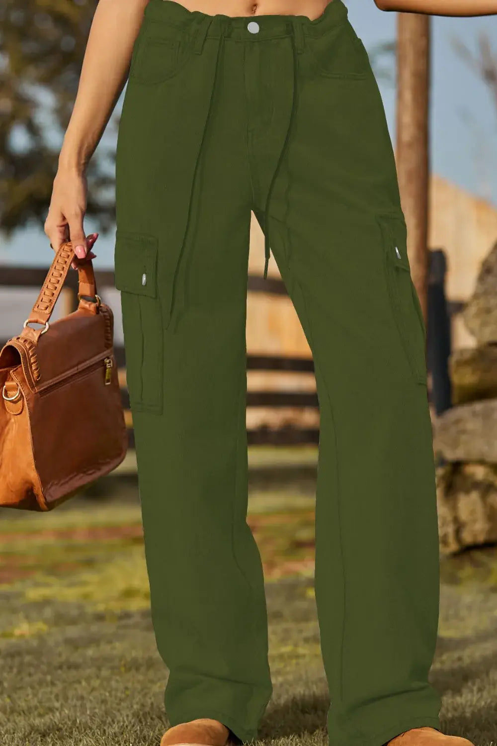 Loose Fit Drawstring Jeans with Pocket - Trendsi - Flyclothing LLC