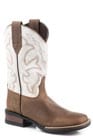 Roper Big Boys Tan Burnished Leather Vamp - Roper