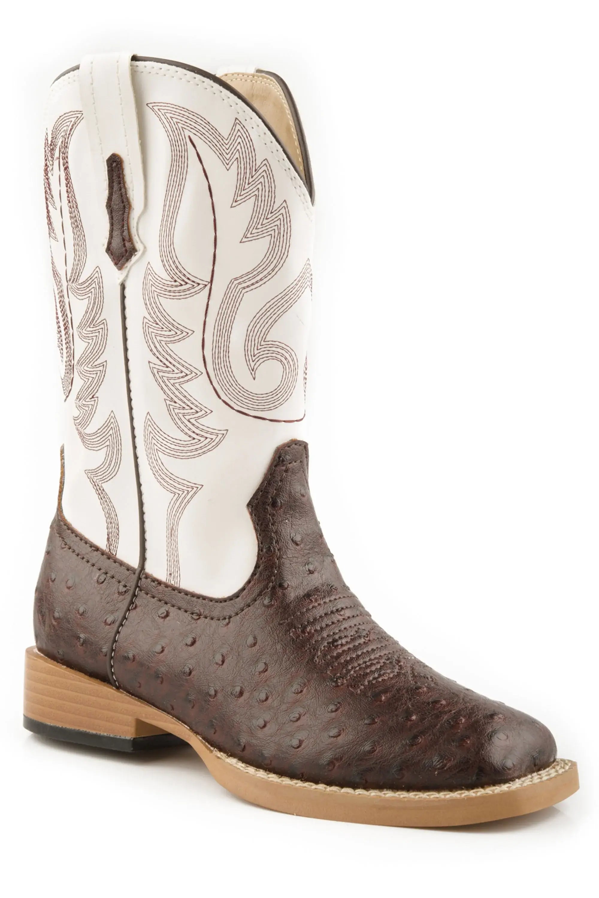 Roper Big Boys Brown And White Faux Ostrich - Roper - Flyclothing LLC