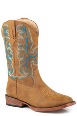 Roper Big Boys Tan Faux Leather All Over - Roper